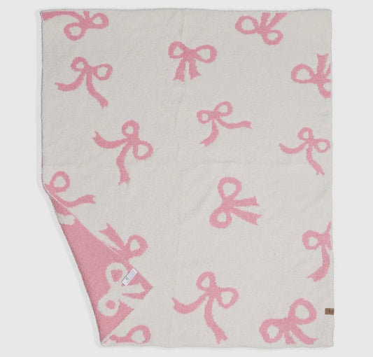 Luxury soft bows blanket
