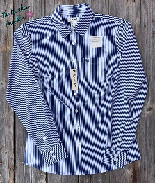 Ariat Women's Black Iris Stripe Kirby Pro Shirt