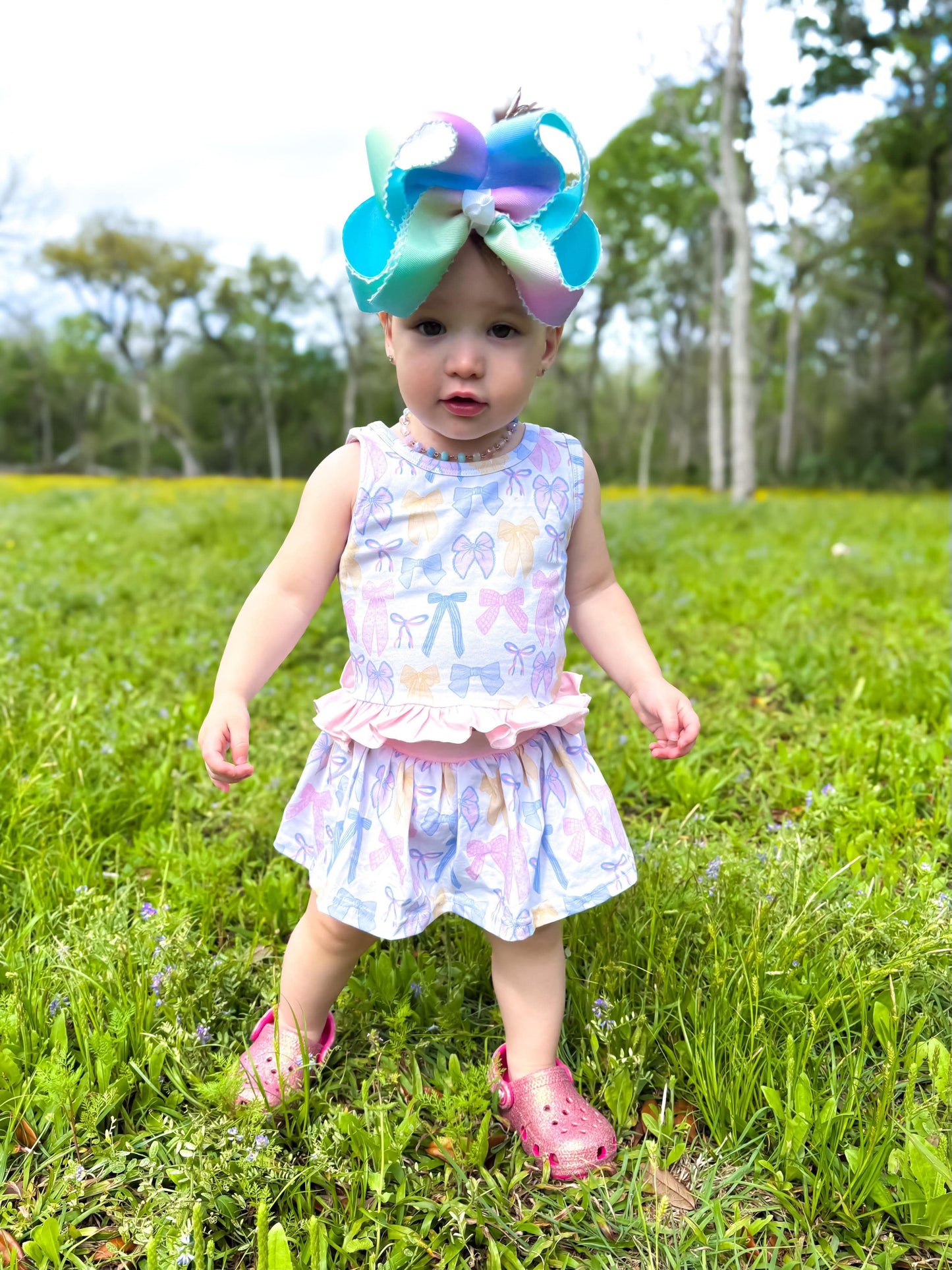 Spring Bows Skirted Ruffle Set (FINAL SALE)