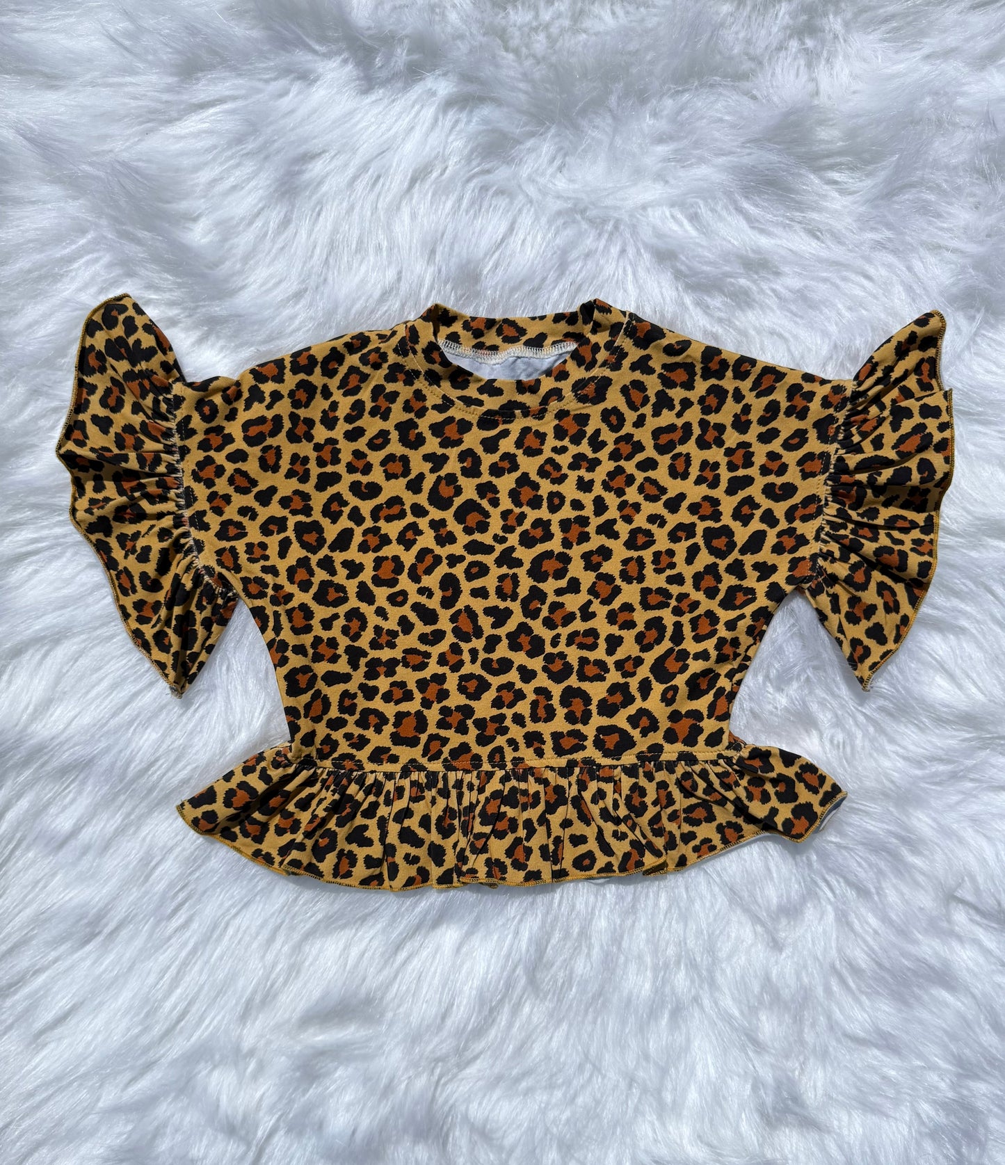 Cheetah ruffle top