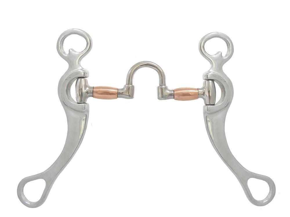 AJ Tack Aluminum Cheek Correction Bit with Swivel Port & Copper Rollers