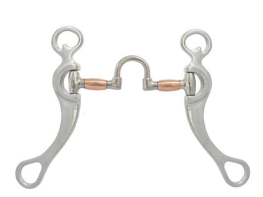AJ Tack Aluminum Cheek Correction Bit with Swivel Port & Copper Rollers