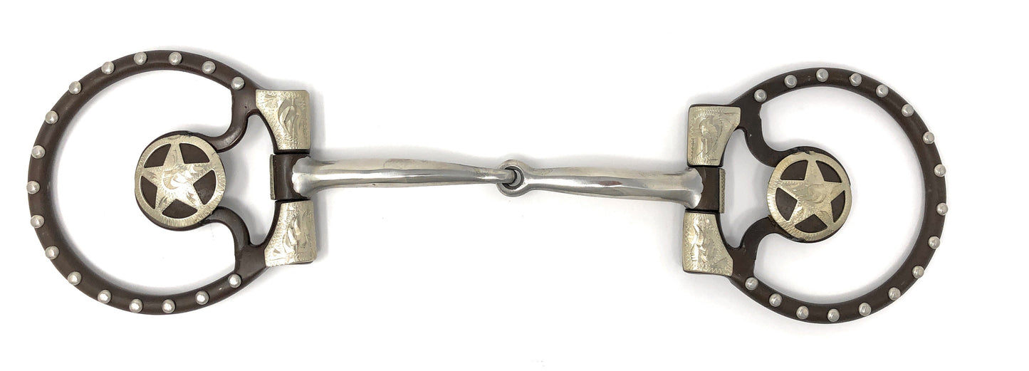 AJ Tack Offset Dee Ring Snaffle Bit with Star Concho