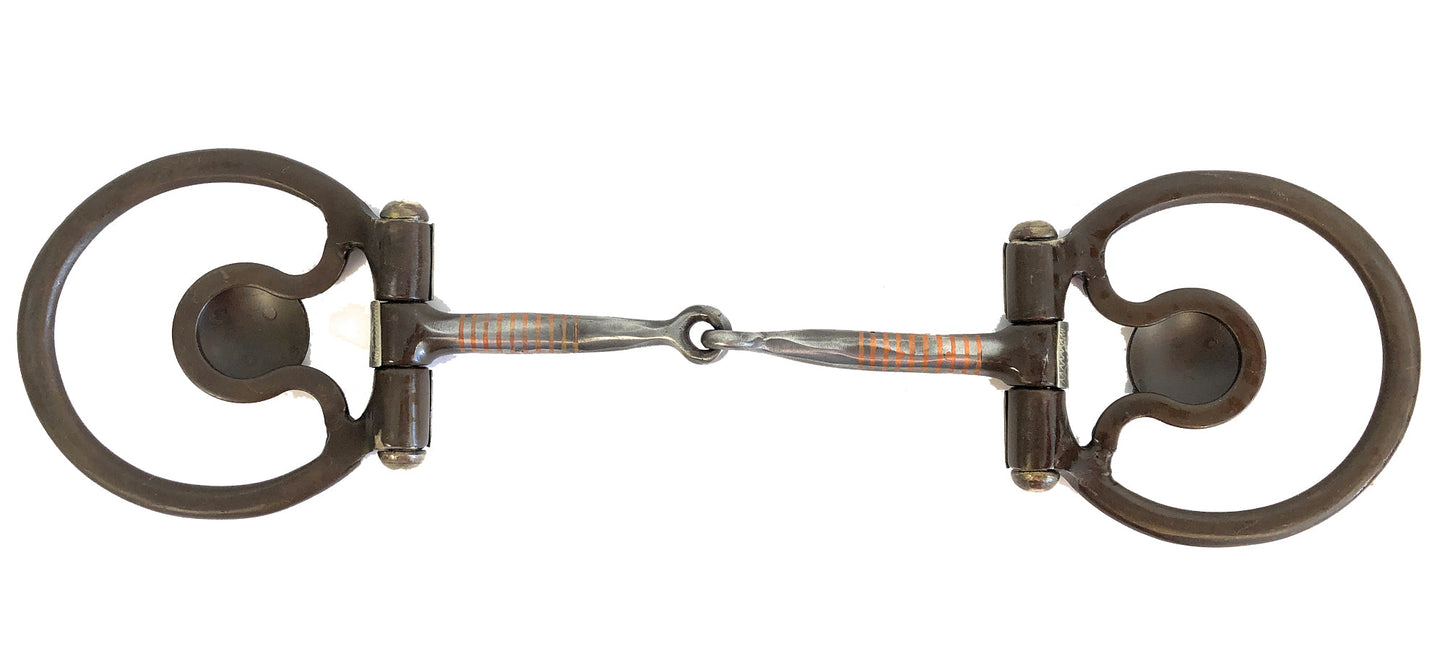 AJ Tack Dee Ring Snaffle Bit with Cross Concho