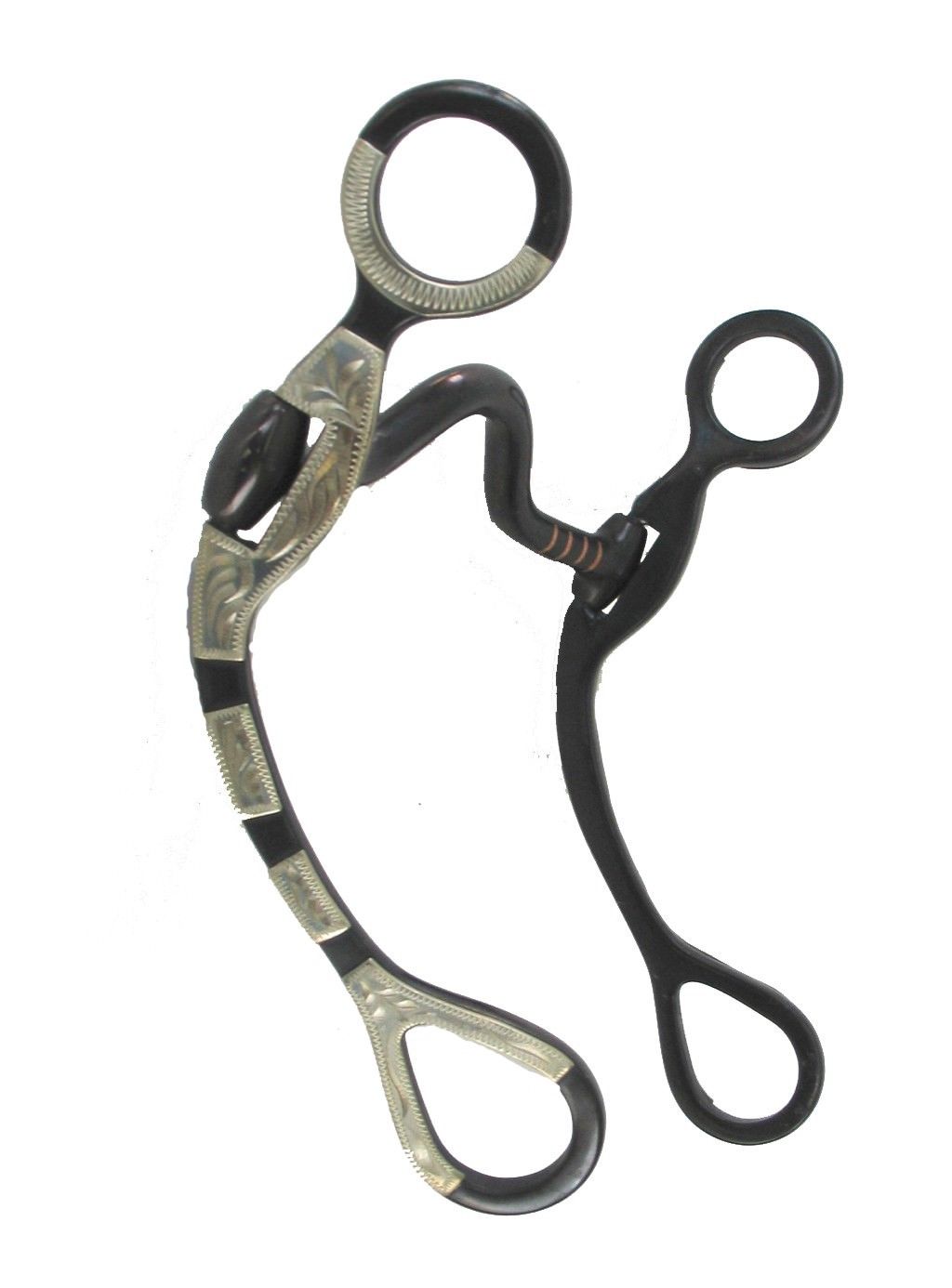 AJ Tack Medium Port Bit with Engraved Cheeks