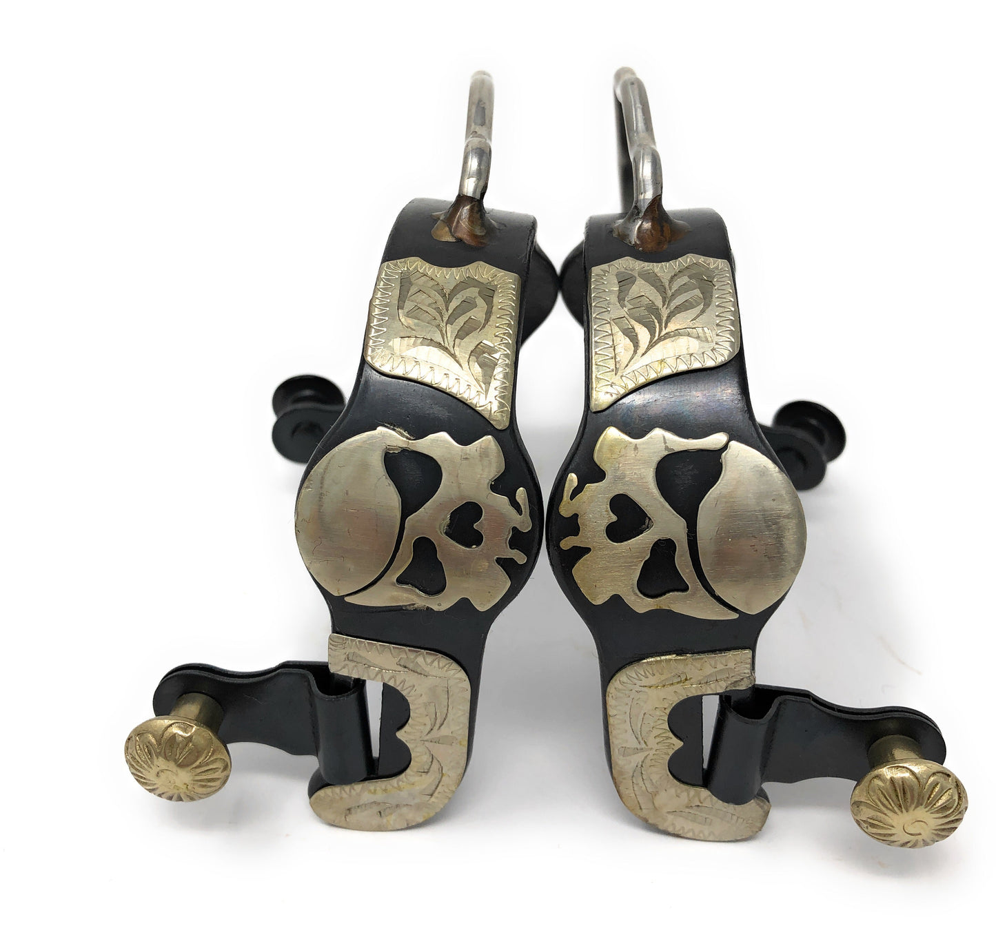 AJ Tack Men's Antique Brown Pirate Skull Bumper Spurs