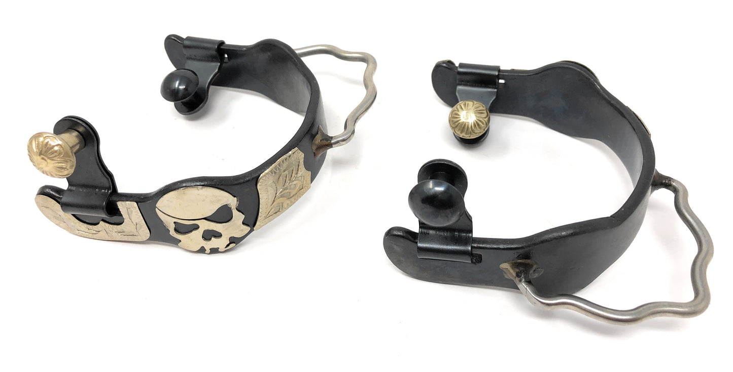 AJ Tack Men's Antique Brown Pirate Skull Bumper Spurs