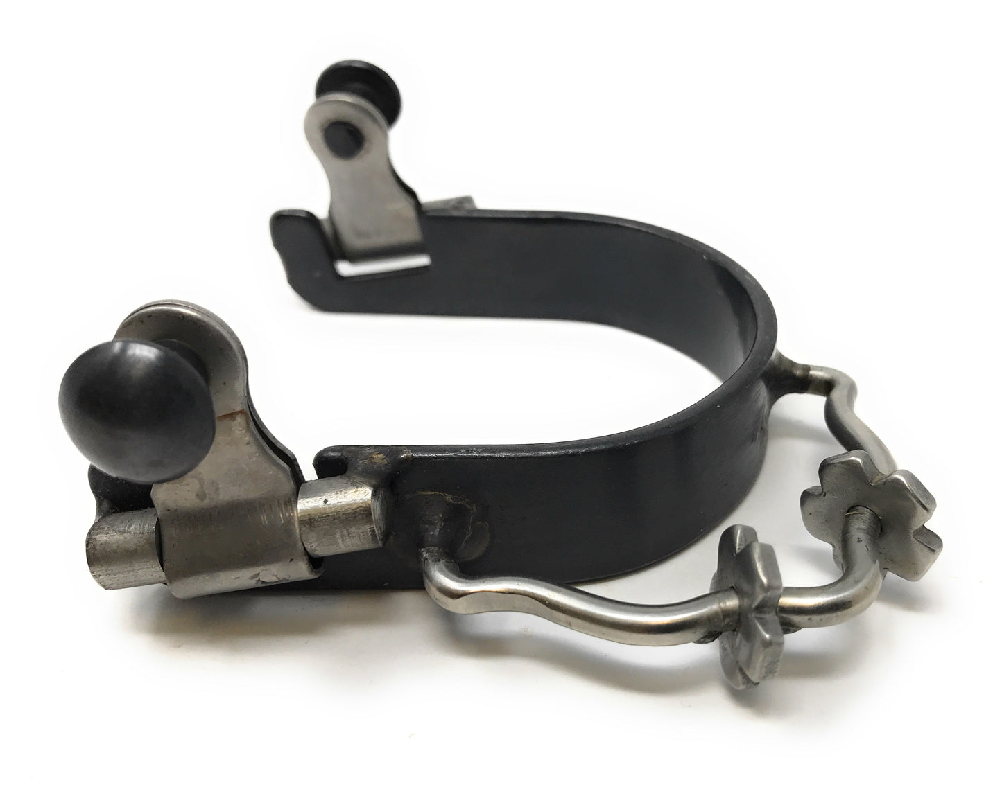 AJ Tack Ladies Antique Brown Flower Engraved Bumper Spurs with Rowels