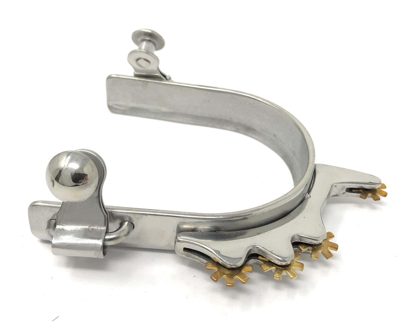 AJ Tack Ladies Stainless Steel Horizontal Rowels Bumper Spurs