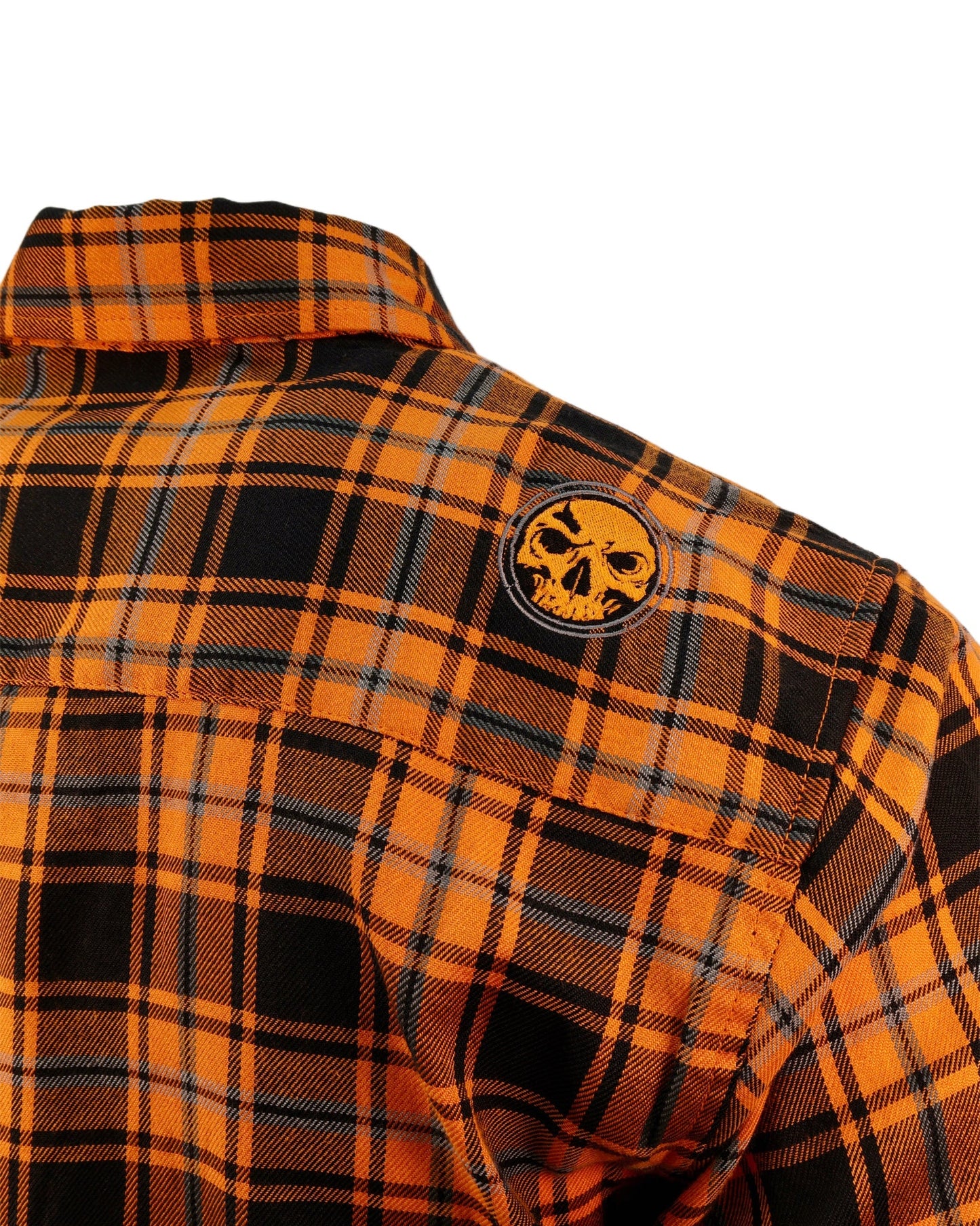 The "Harvest" Orange, Black & Gray Flannel (Hidden Snap Collars)
