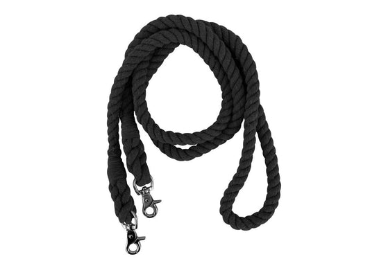 7.5ft BRAIDED COTTON BARREL REINS WITH SCISSOR SNAP ENDS