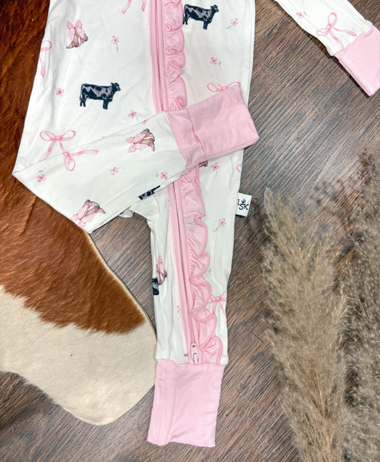 Boots, Bows & Bovine Bamboo Sleeper