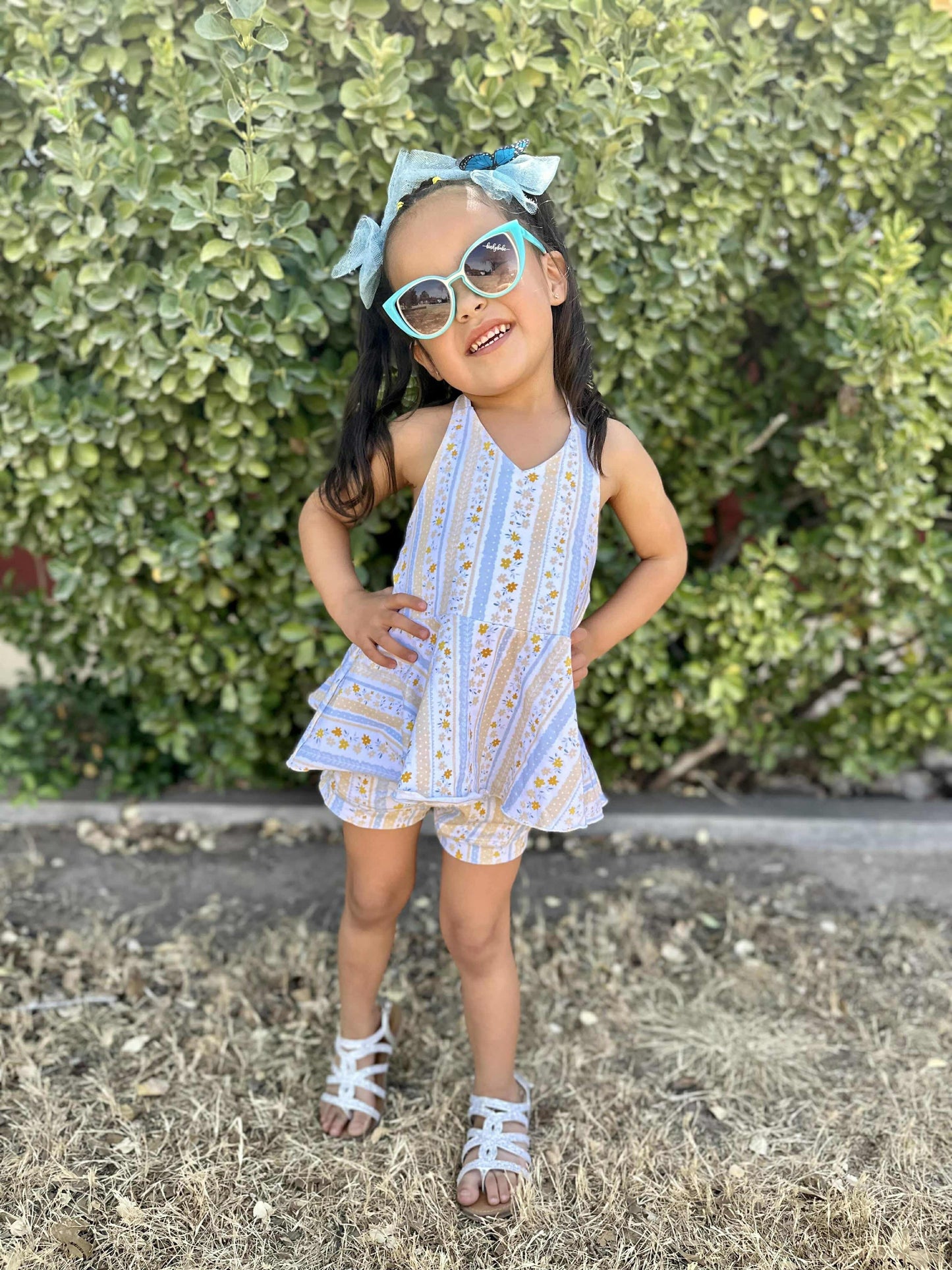 Yellow Floral Peplum Set (FINAL SALE)