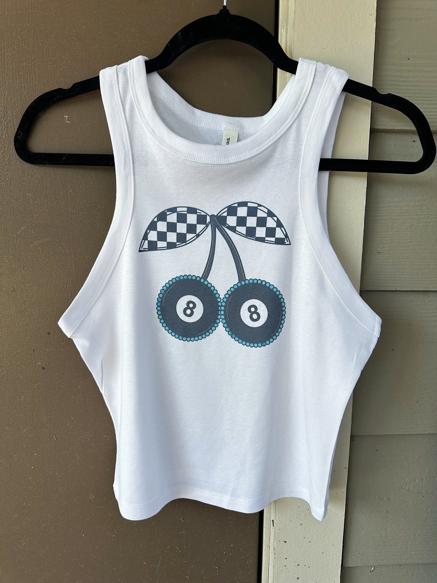 8 Ball Cherries Cropped Tank