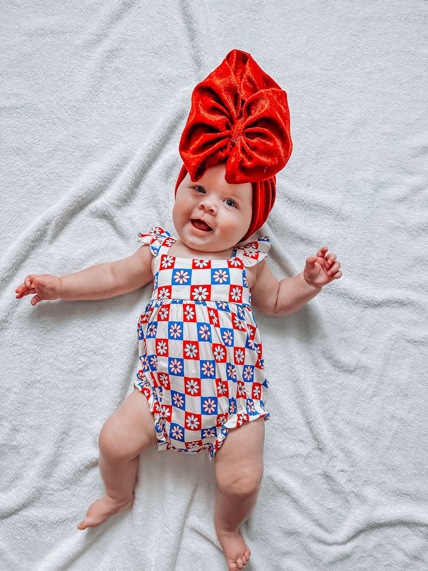 Patriotic Checkered Bamboo Romper (FINAL SALE)