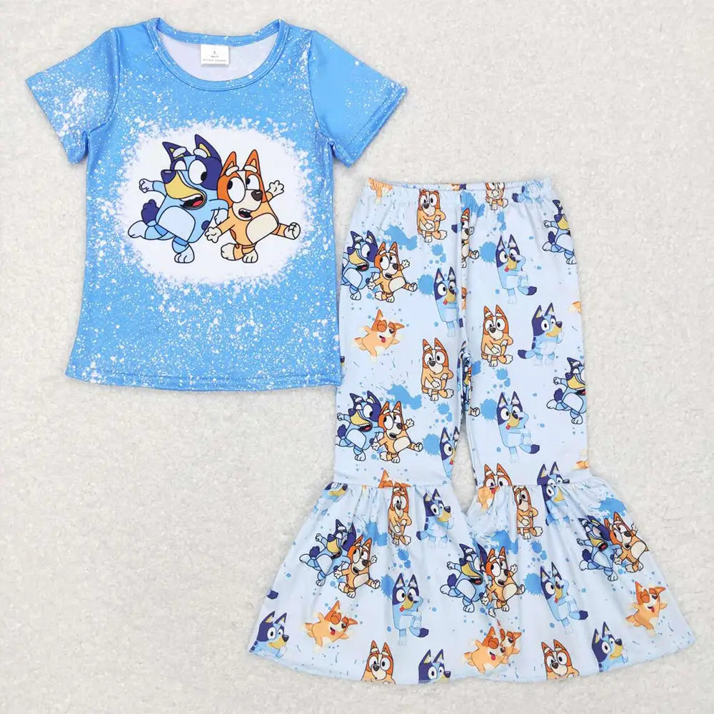 2 pcs Bluey Shirt and Flare Pant Set