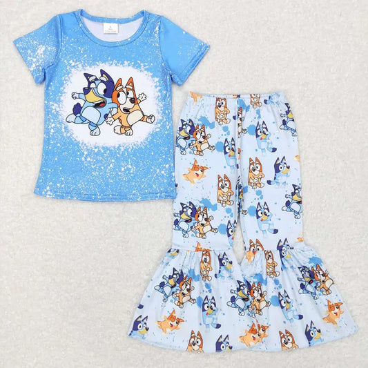 2 pcs Bluey Shirt and Flare Pant Set