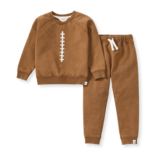 Acid Wash Football Toddler Sweatshirt Set