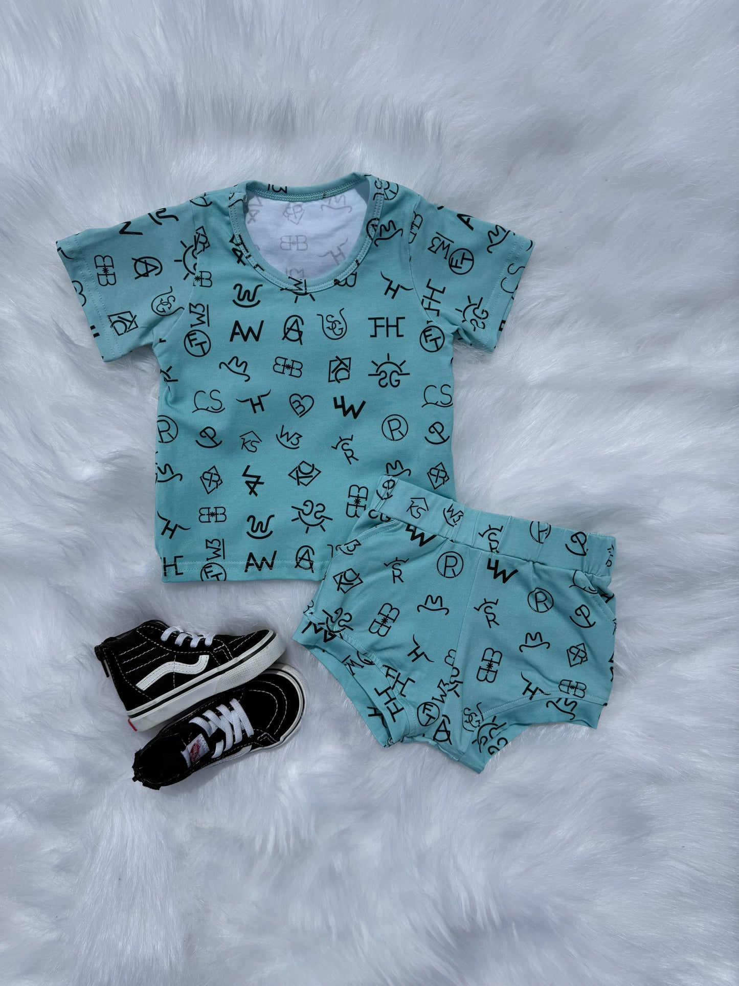 Mint Branded Short Set (FINAL SALE)