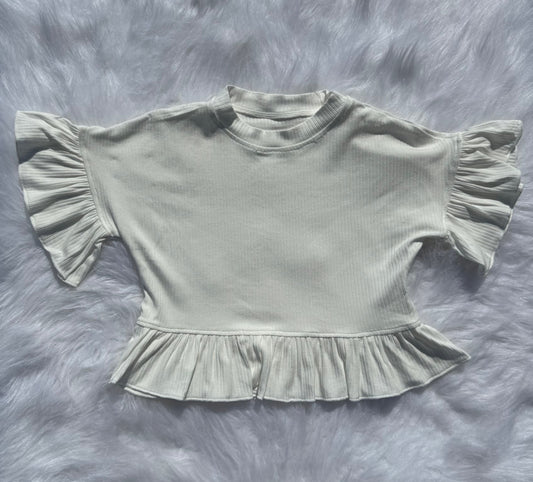 White Ruffled Top