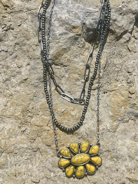 Yellow Stone Necklace