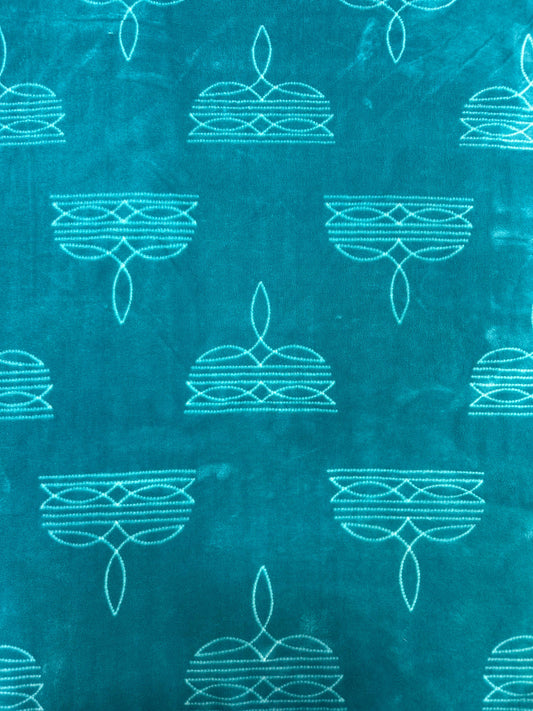 Teal Boot Stitch King Size Super Soft Plush Blanket