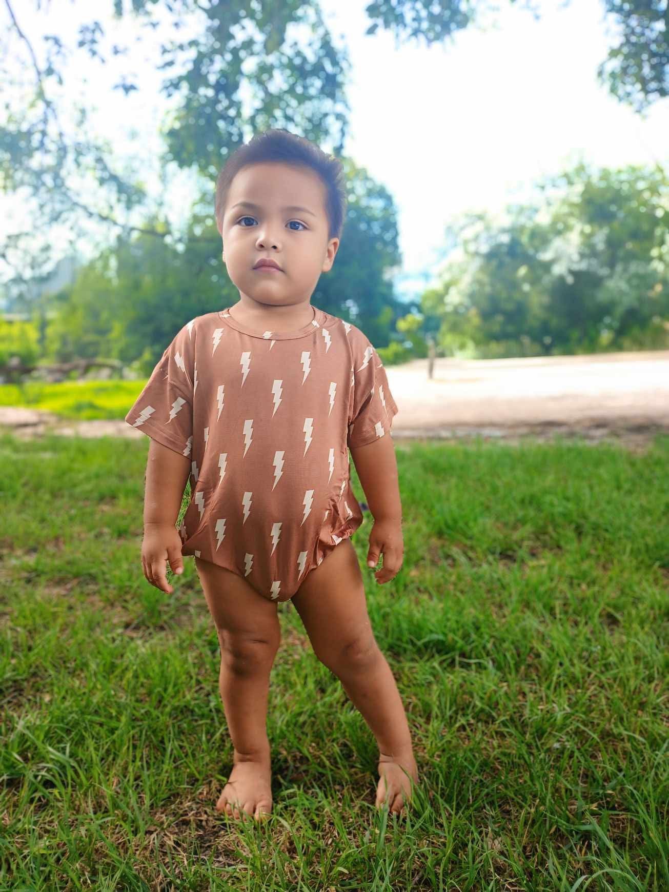 Rust Bolts Oversized Bamboo Romper (FINAL SALE)