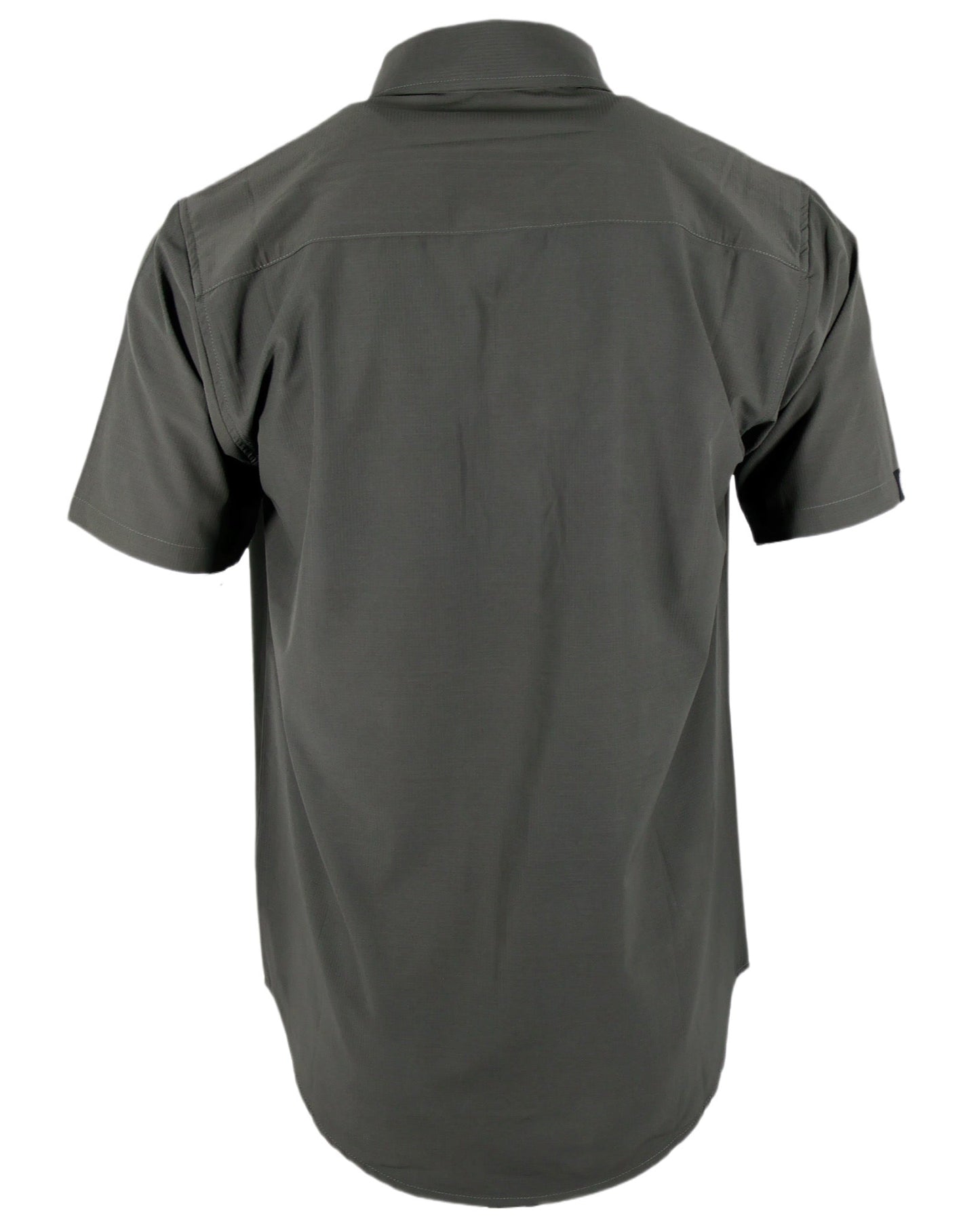 Performance Tech Gun Metal Hybrid Button Up Shirt (Hidden Snap Collars)