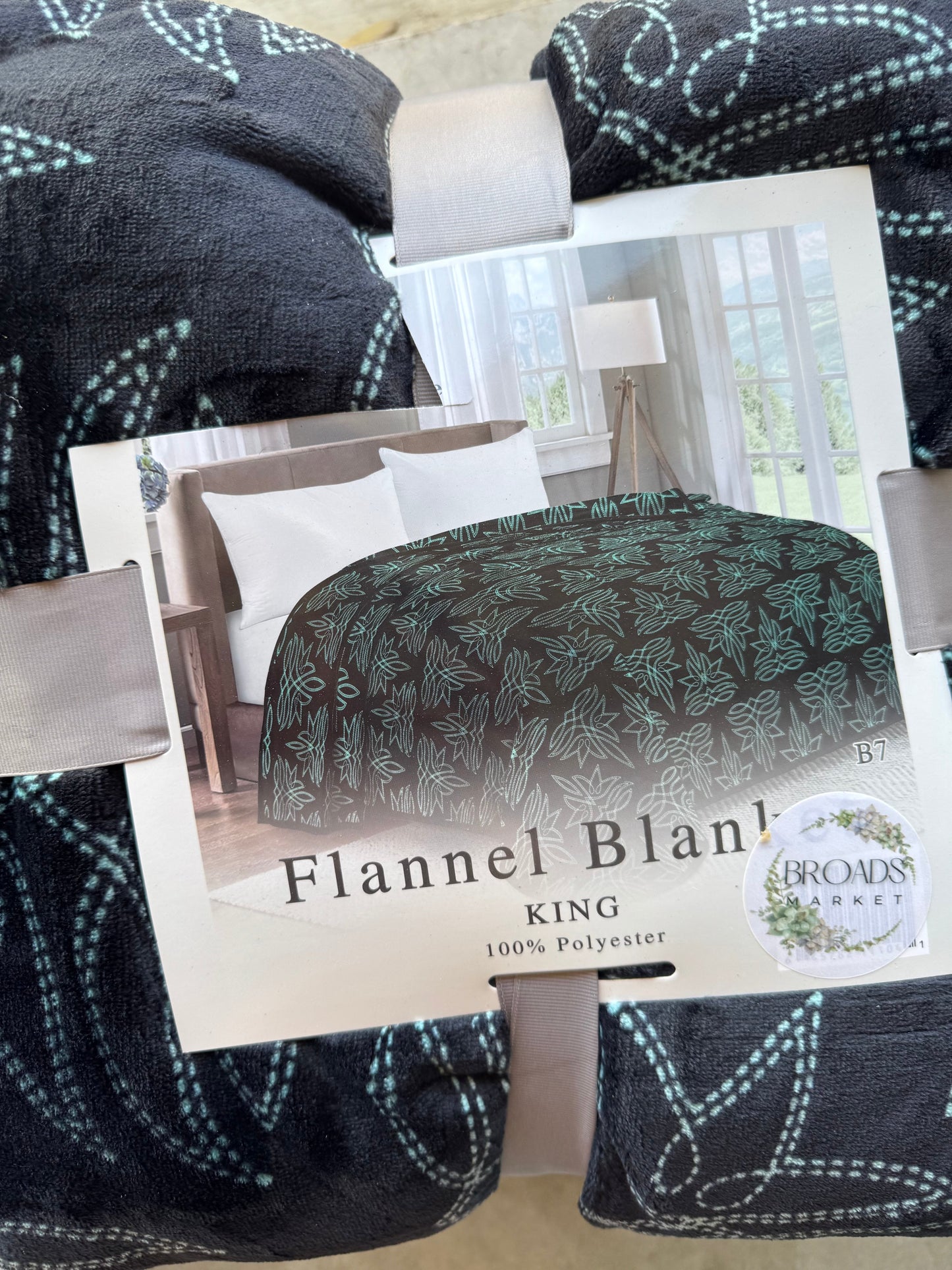 Teal Butterfly Bootstitch Super Plush Blanket 93X88