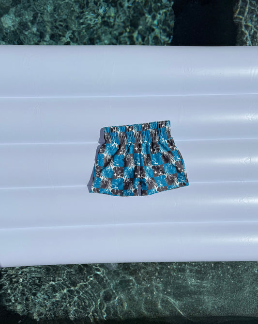 Teal Buckin’ Broncs Swim Trunks