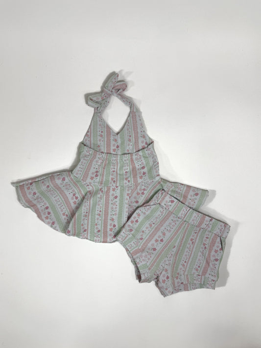 Pink Floral Peplum Set (FINAL SALE)