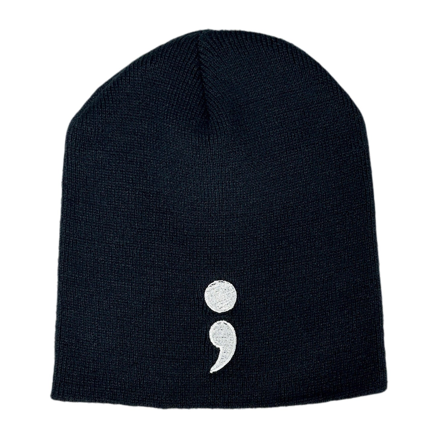 Semicolon Black Beanie