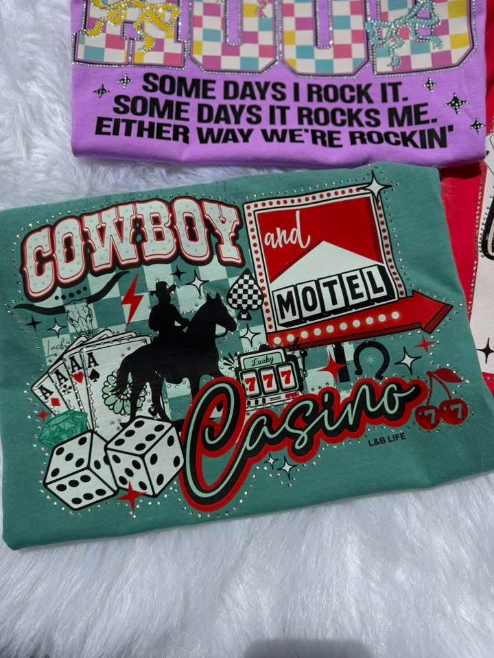 Cowboy Casino bedazzled tee