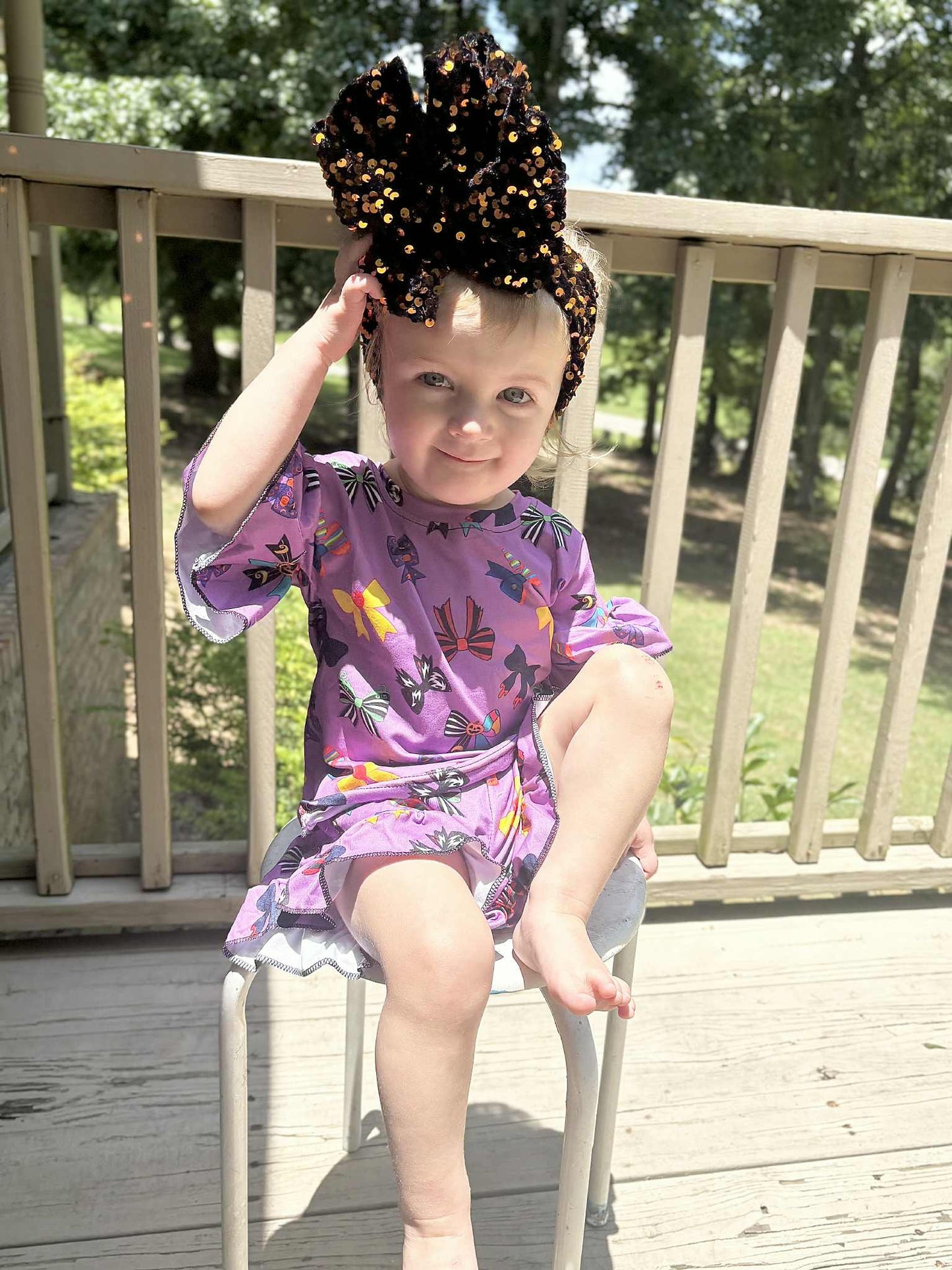 Spooky bows ruffle set