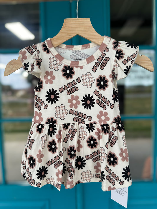 Neutral Mama's Girl Bamboo Skirted Romper