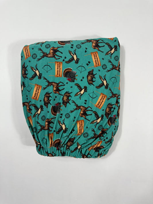TEAL Bella-Breez Hunting Club Bamboo Crib Sheet (FINAL SALE)