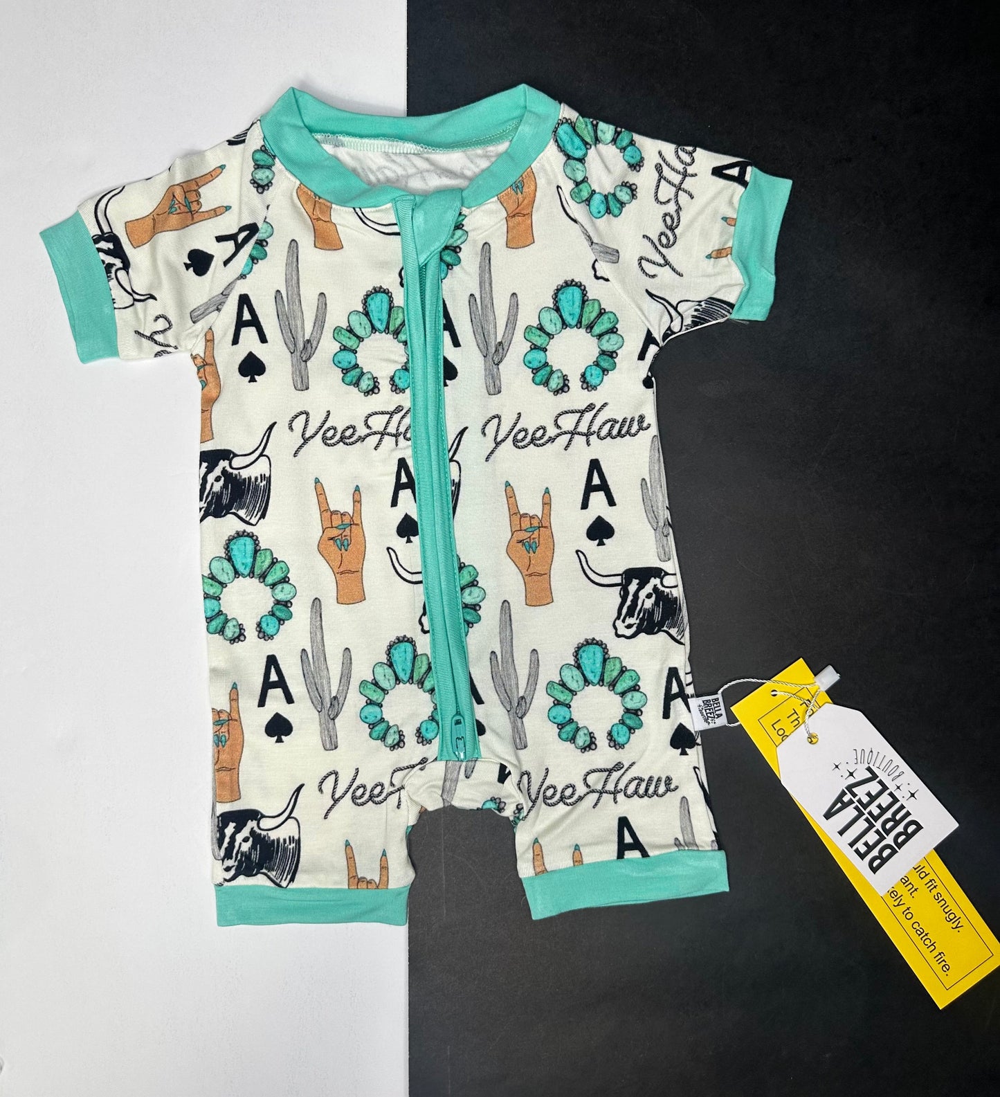 Yeehaw Bamboo Shortie Romper (FINAL SALE)