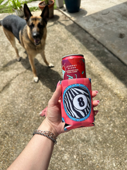 8 Ball Zebra Koozie (2 sizes)