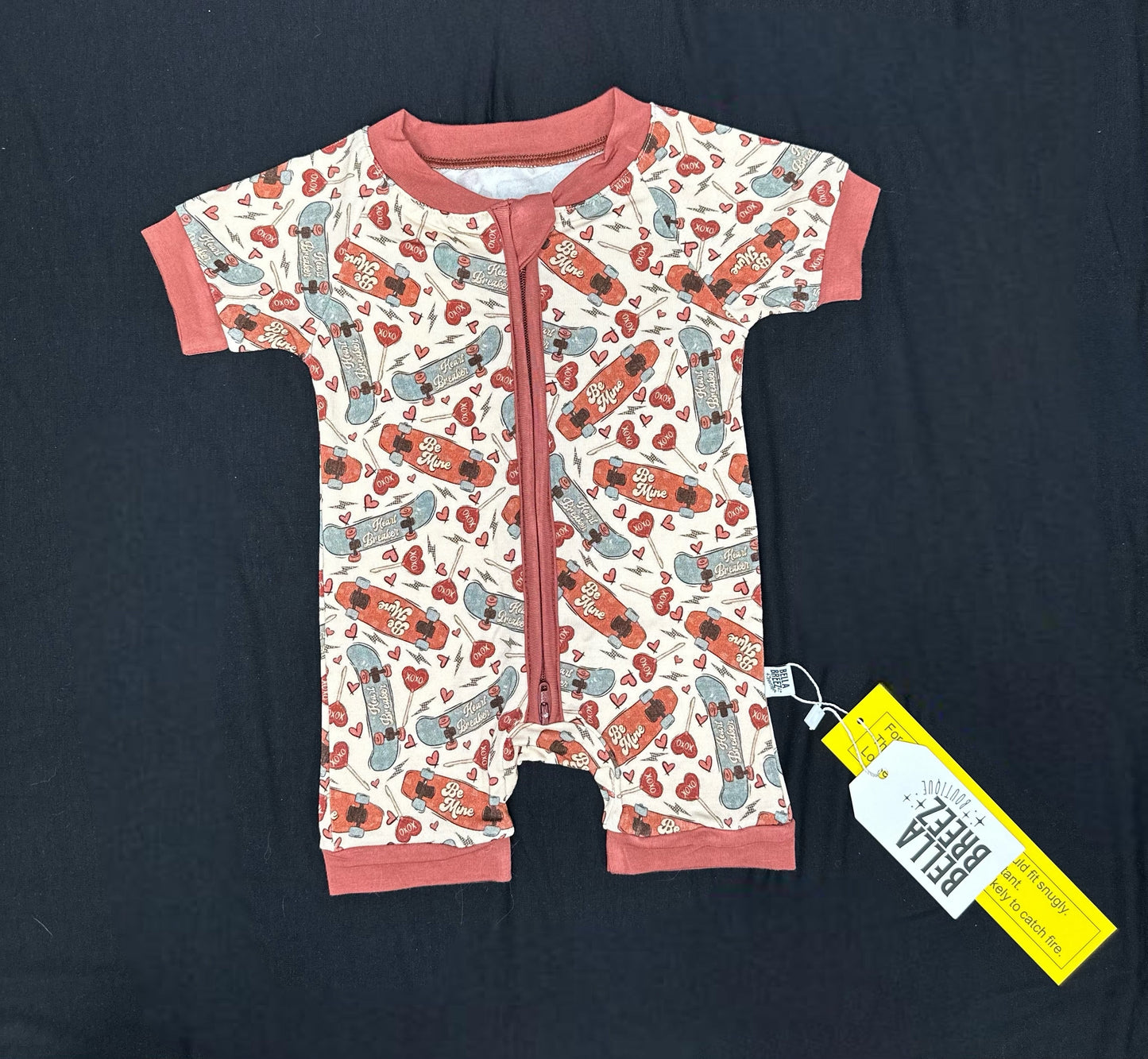 Be Mine Bamboo Shortie Romper (FINAL SALE)