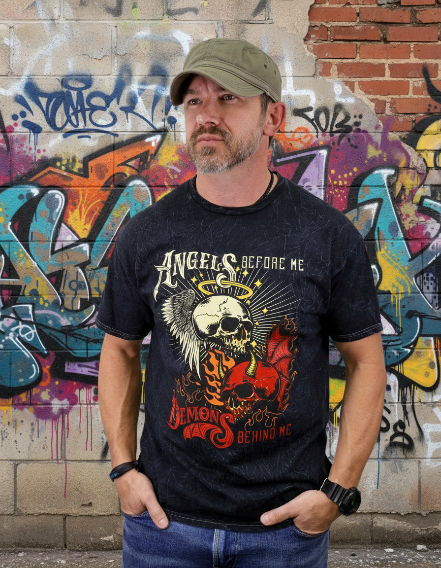 "Angels & Demons" Mineral Washed Premium Tee