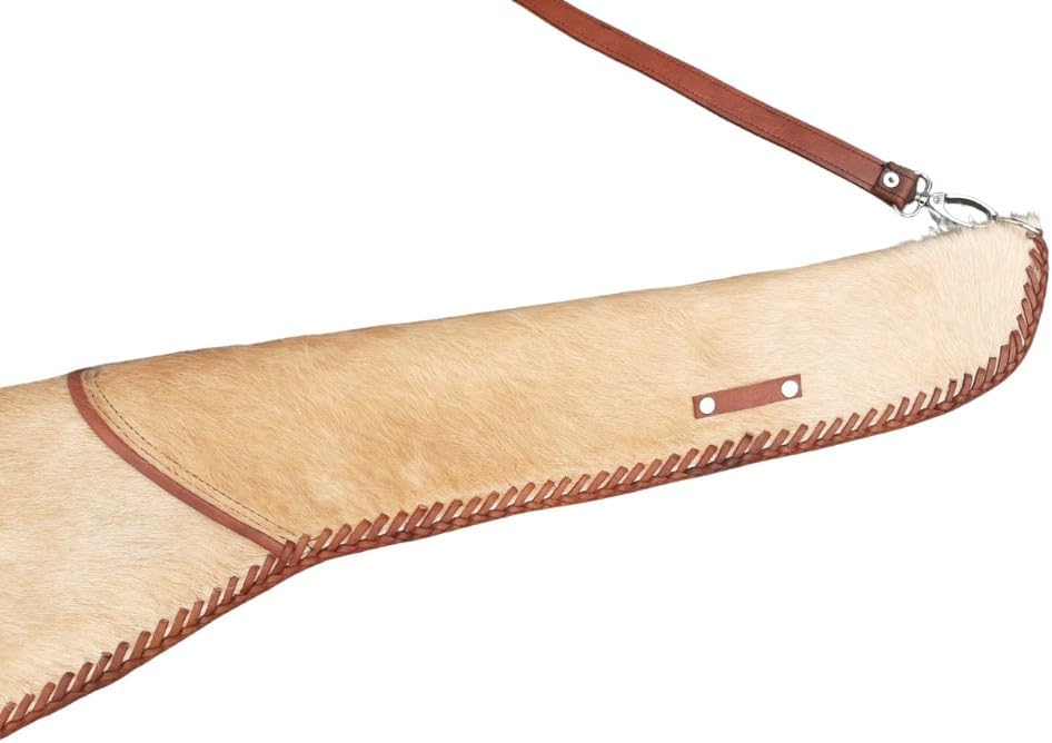 Leather Rifle & Shotgun Scabbard - Beige Cowhair