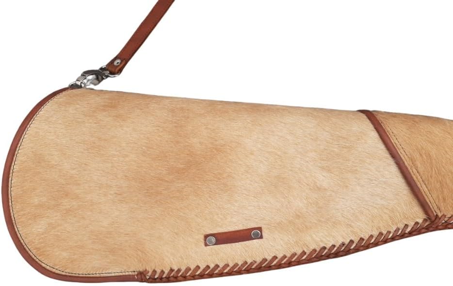 Leather Rifle & Shotgun Scabbard - Beige Cowhair