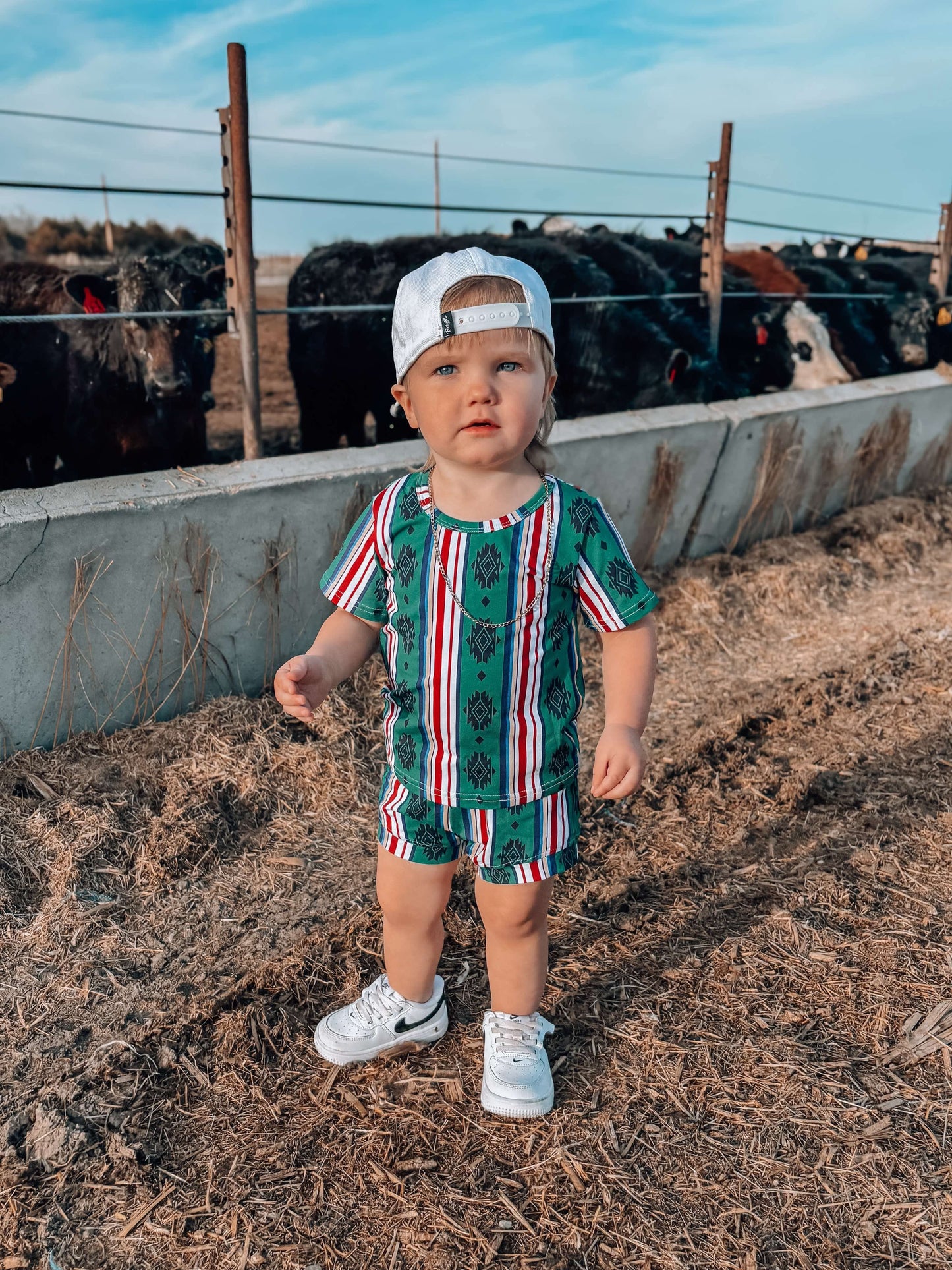 Green Aztec Short Set (FINAL SALE)