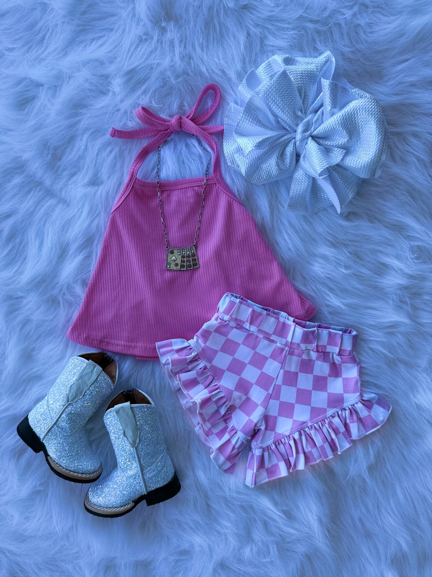 Bubblegum Checkered Shorties (FINAL SALE)