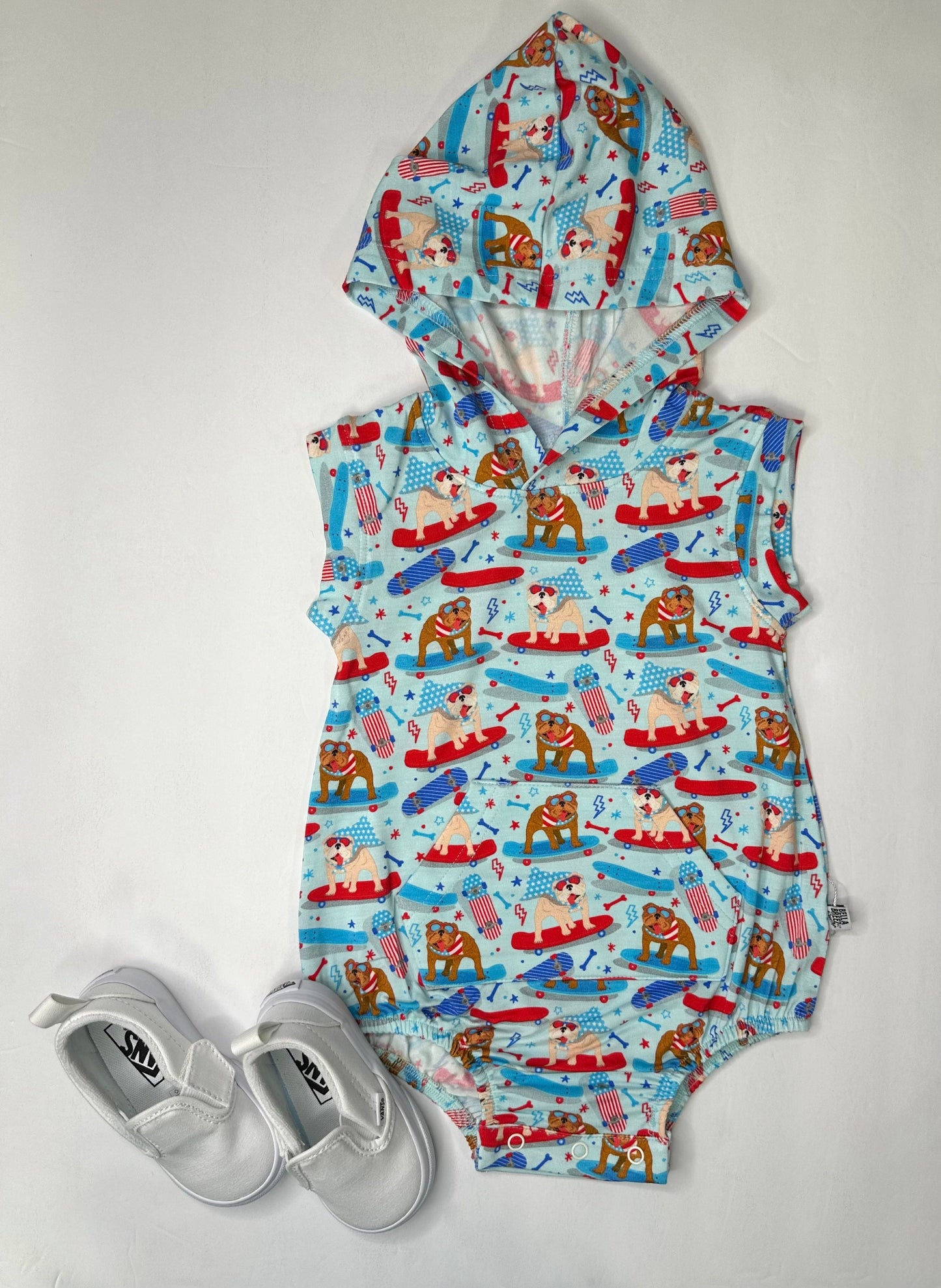 Patriotic Bulldogs Bamboo Hooded Romper (FINAL SALE)