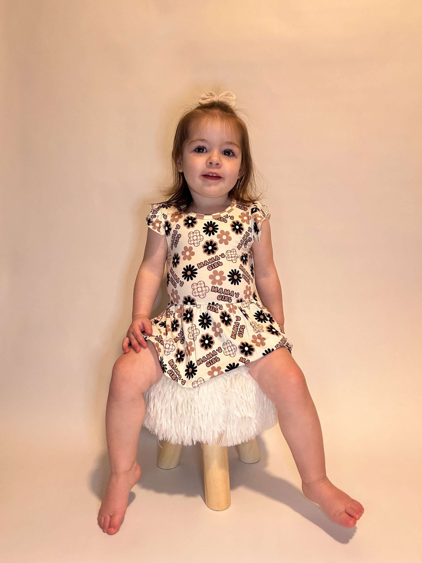 Neutral Mama's Girl Bamboo Skirted Romper