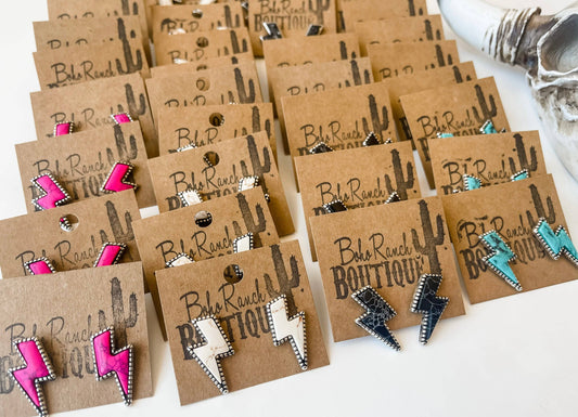 Western Lightning Bolt Thunder Earrings
