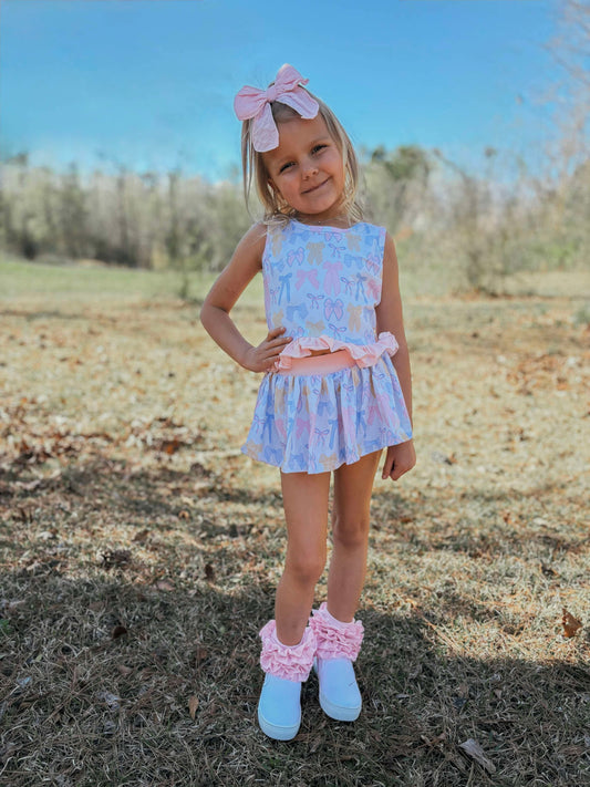 Spring Bows Skirted Ruffle Set (FINAL SALE)