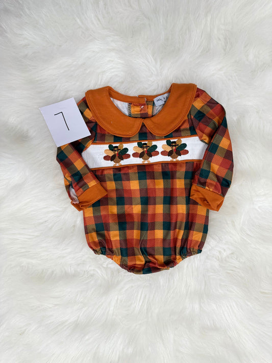 Fall Plaid Thanksgiving Romper (#7)