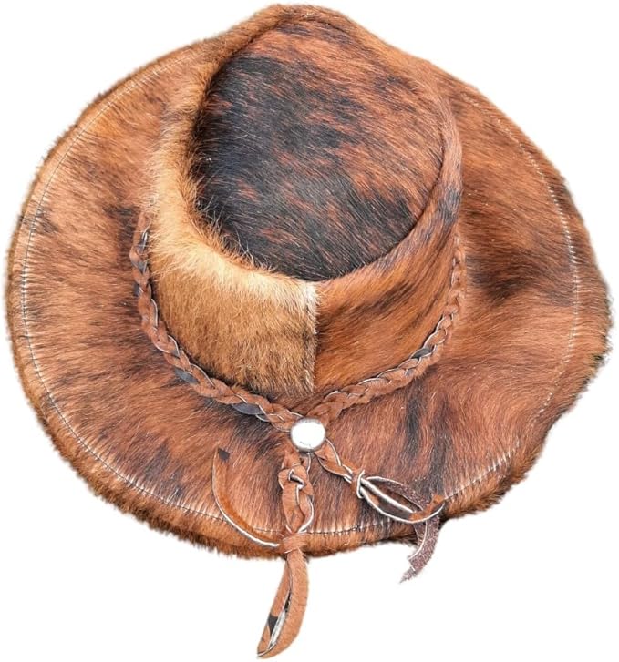 Cowhide Cowboy & Cowgirl Hat - Brown Brindle
